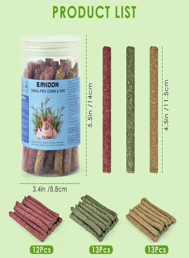 ERKOON 38Pcs Timothy Hay Sticks, Guinea Pig Toys, Rabbit Chew Toys for Teeth Natural Molar Sticks Rabbits Treats for Bunnies, Chinchilla, Guinea Pigs, Gerbil, Hamster - Image 3